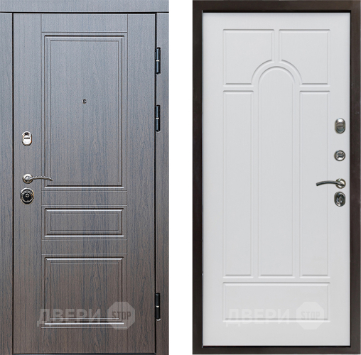 Входная металлическая Дверь Престиж Классика Венге Арка Белое дерево в Зарайске