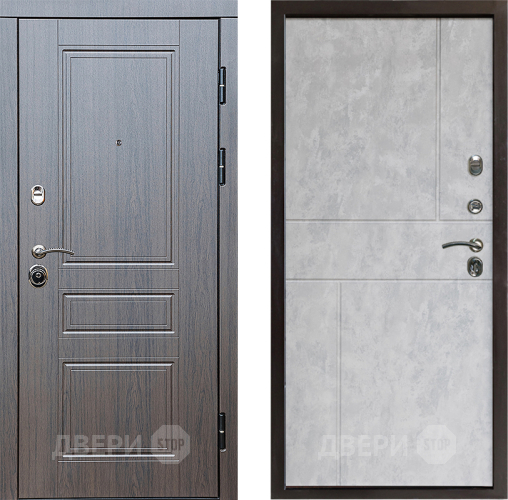 Входная металлическая Дверь Престиж Классика Венге Горизонт Бетон светлый в Зарайске