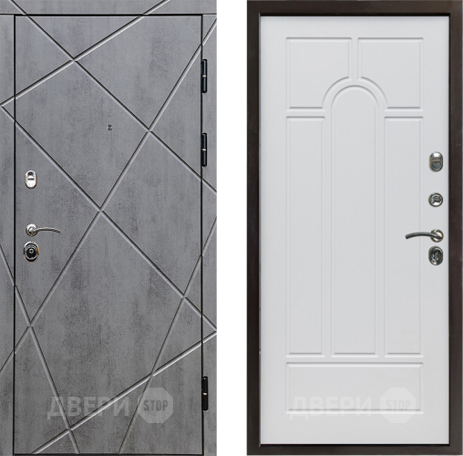 Входная металлическая Дверь Престиж Лучи Арка Белое дерево в Зарайске