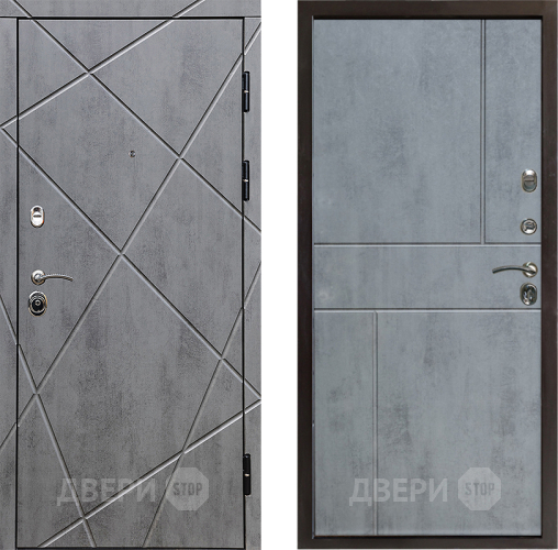 Входная металлическая Дверь Престиж Лучи Горизонт Бетон темный в Зарайске