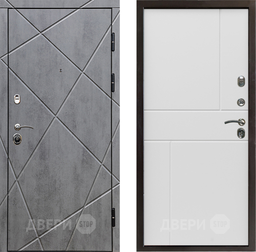 Входная металлическая Дверь Престиж Лучи Горизонт Бетон белый в Зарайске