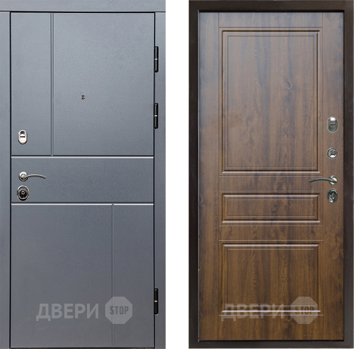 Входная металлическая Дверь Престиж Горизонт Грэй Классика Дуб в Зарайске