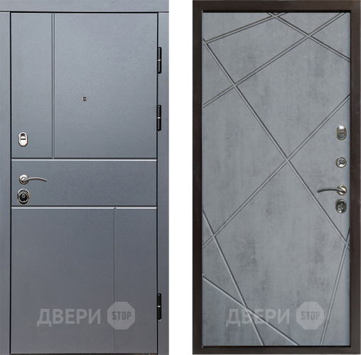 Входная металлическая Дверь Престиж Горизонт Грэй Лучи Бетон темный в Зарайске