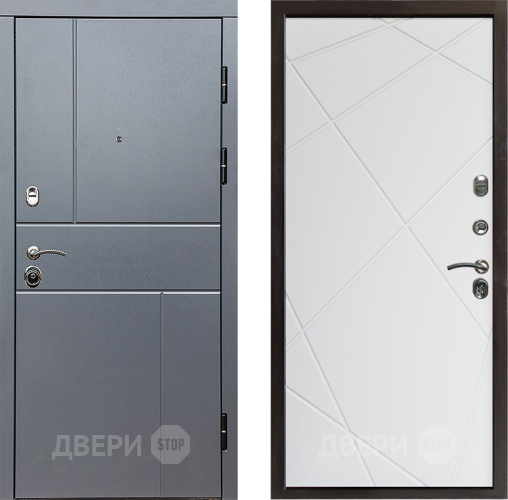 Входная металлическая Дверь Престиж Горизонт Грэй Лучи Бетон белый в Зарайске