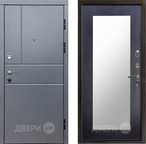 Входная металлическая Дверь Престиж Горизонт Грэй Зеркло Пастораль Венге в Зарайске