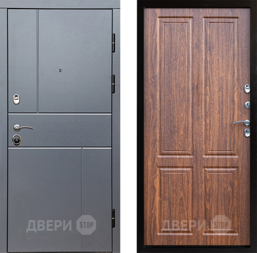 Входная металлическая Дверь Престиж Горизонт Грэй Премиум Орех светлый в Зарайске
