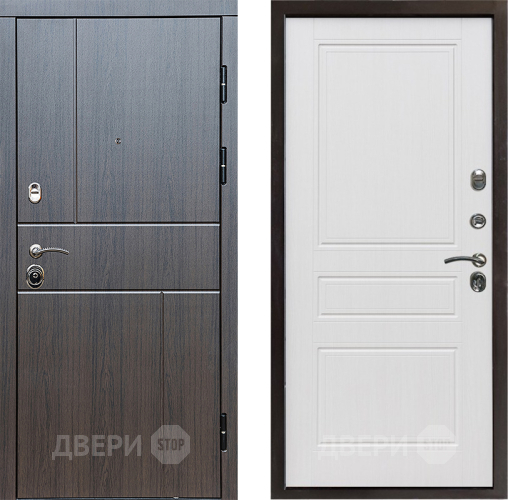 Входная металлическая Дверь Престиж Горизонт Венге Классика Белое дерево в Зарайске