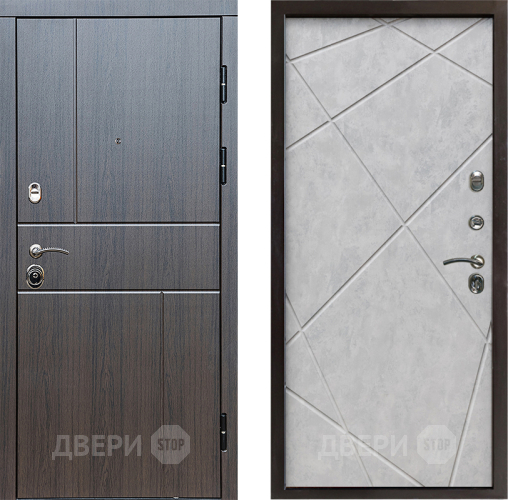 Входная металлическая Дверь Престиж Горизонт Венге Лучи Бетон светлый в Зарайске