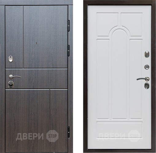 Входная металлическая Дверь Престиж Горизонт Венге Арка Белое дерево в Зарайске