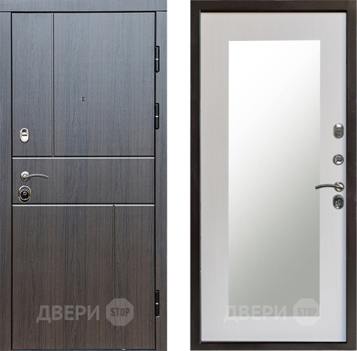 Входная металлическая Дверь Престиж Горизонт Венге Зеркло Пастораль Лиственница белая в Зарайске