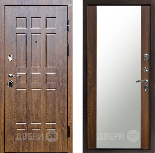 Входная металлическая Дверь Престиж Стандарт Зеркало Дуб в Зарайске