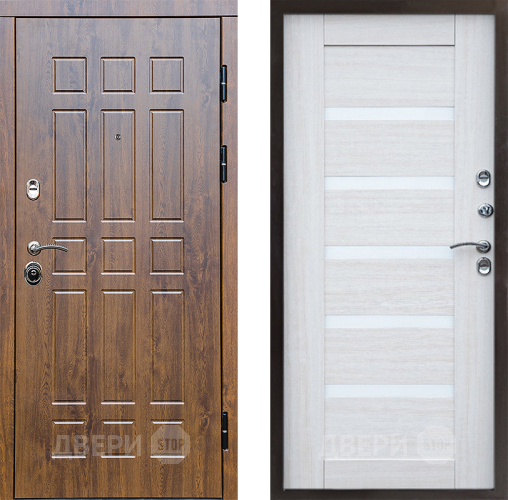 Входная металлическая Дверь Престиж Стандарт Царга Лиственница белая в Зарайске