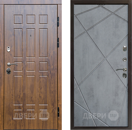 Входная металлическая Дверь Престиж Стандарт Лучи Бетон темный в Зарайске