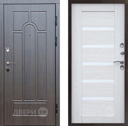 Входная металлическая Дверь Престиж Арка Царга Лиственница белая в Зарайске