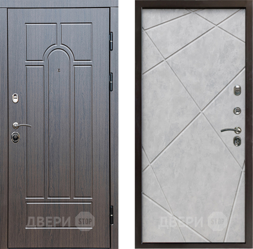 Входная металлическая Дверь Престиж Арка Лучи Бетон светлый в Зарайске