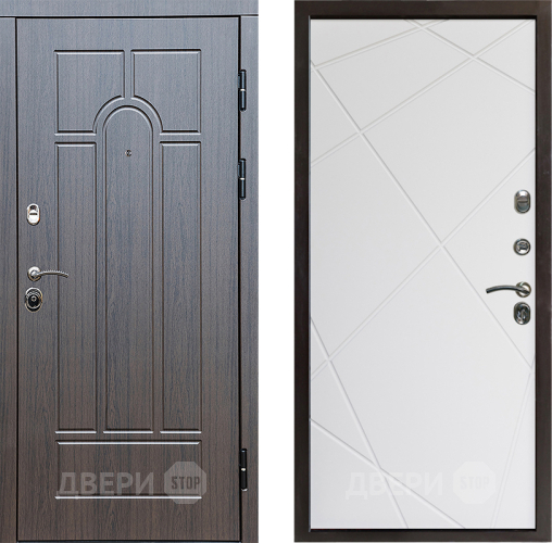 Входная металлическая Дверь Престиж Арка Лучи Бетон белый в Зарайске