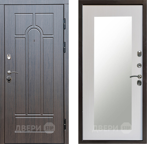 Входная металлическая Дверь Престиж Арка Зеркло Пастораль Лиственница белая в Зарайске