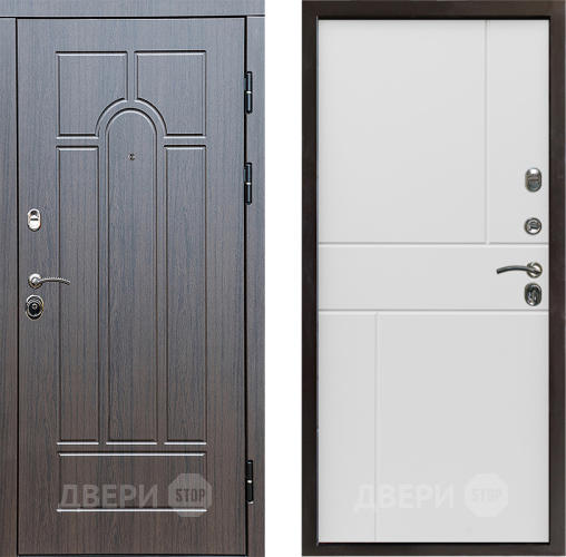 Входная металлическая Дверь Престиж Арка Горизонт Бетон белый в Зарайске