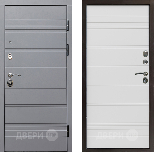 Входная металлическая Дверь Престиж Линия Грэй Line Белый в Зарайске