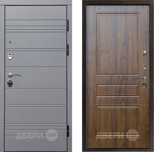 Входная металлическая Дверь Престиж Линия Грэй Классика Дуб в Зарайске