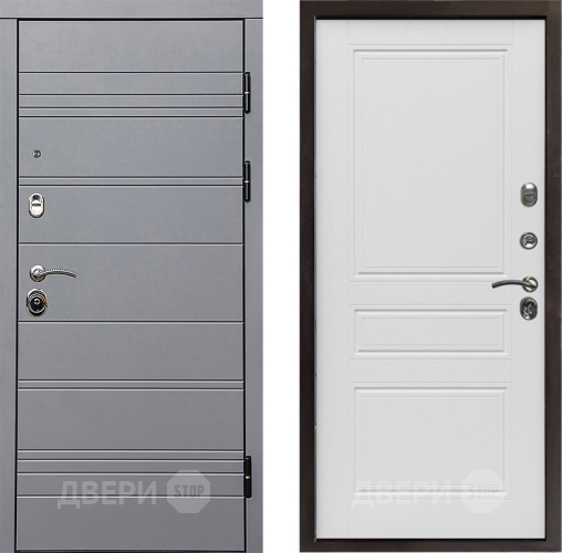 Входная металлическая Дверь Престиж Линия Грэй Классика Лиственница белая в Зарайске