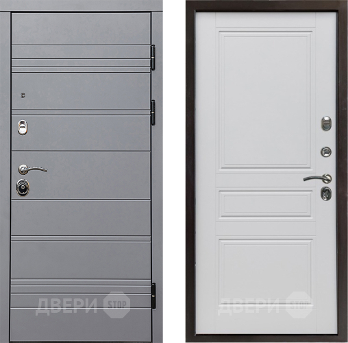 Входная металлическая Дверь Престиж Линия Грэй Классика Белый матовый в Зарайске