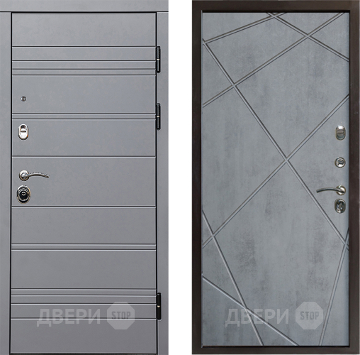 Входная металлическая Дверь Престиж Линия Грэй Лучи Бетон темный в Зарайске