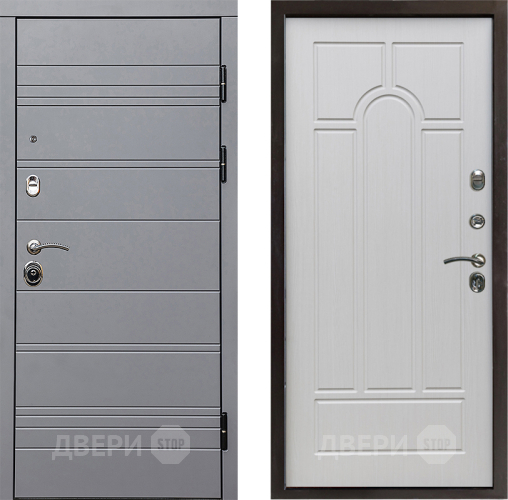 Входная металлическая Дверь Престиж Линия Грэй Арка Лиственница белая в Зарайске