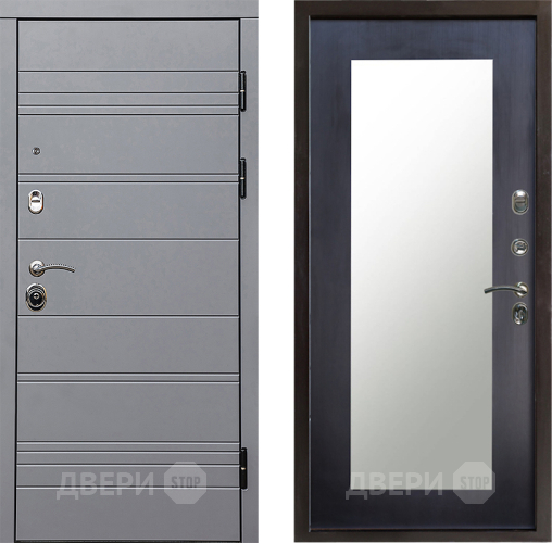 Входная металлическая Дверь Престиж Линия Грэй Зеркло Пастораль Венге в Зарайске