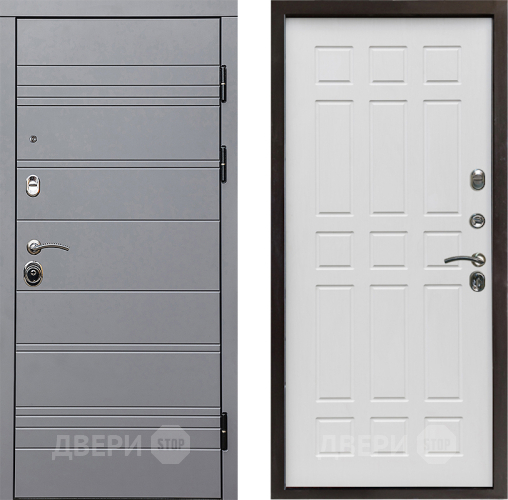 Входная металлическая Дверь Престиж Линия Грэй Спарта Белое дерево в Зарайске