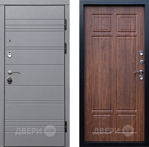 Входная металлическая Дверь Престиж Линия Грэй Премиум Орех темный в Зарайске