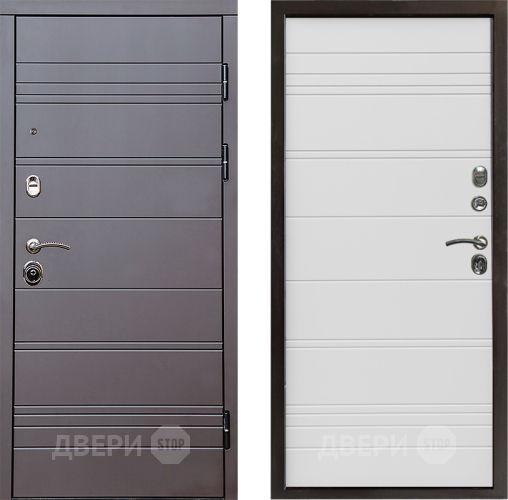 Входная металлическая Дверь Престиж Линия Браун Line Белый в Зарайске