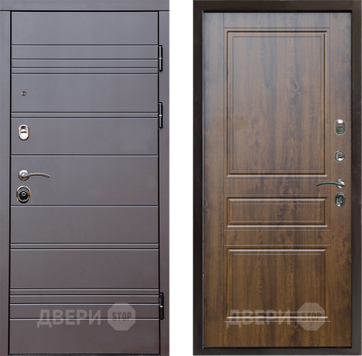 Входная металлическая Дверь Престиж Линия Браун Классика Дуб в Зарайске