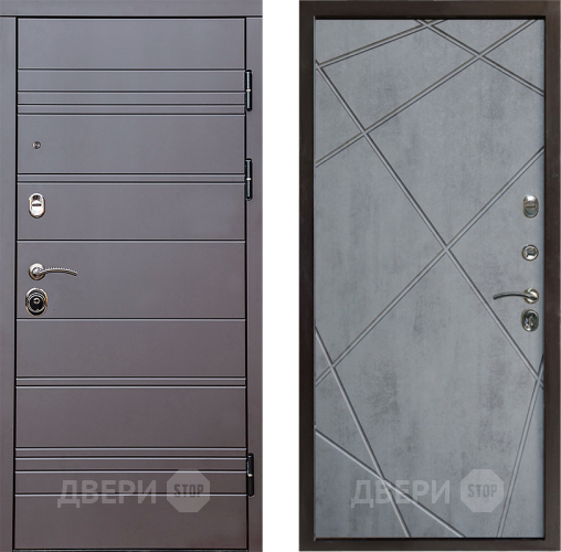 Входная металлическая Дверь Престиж Линия Браун Лучи Бетон темный в Зарайске