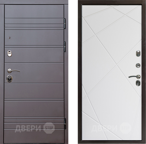 Входная металлическая Дверь Престиж Линия Браун Лучи Бетон белый в Зарайске