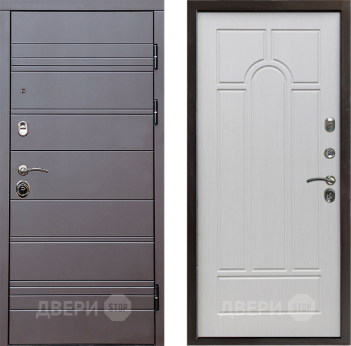 Входная металлическая Дверь Престиж Линия Браун Арка Лиственница белая в Зарайске