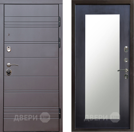 Входная металлическая Дверь Престиж Линия Браун Зеркло Пастораль Венге в Зарайске