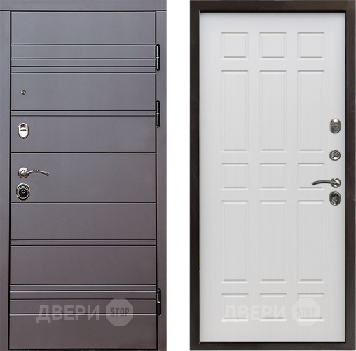 Входная металлическая Дверь Престиж Линия Браун Спарта Лиственница белая в Зарайске