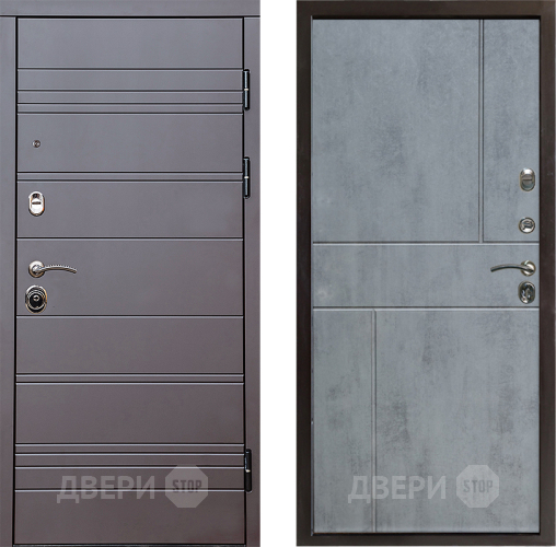 Входная металлическая Дверь Престиж Линия Браун Горизонт Бетон темный в Зарайске