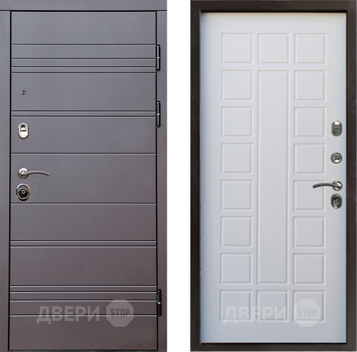 Входная металлическая Дверь Престиж Линия Браун Престиж Белое дерево в Зарайске