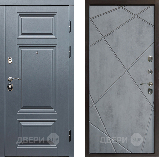 Входная металлическая Дверь Престиж Премиум Лучи Бетон темный в Зарайске
