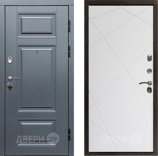 Входная металлическая Дверь Престиж Премиум Лучи Бетон белый в Зарайске