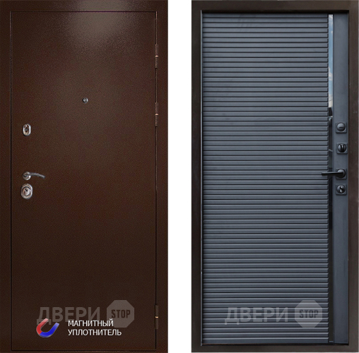 Входная металлическая Дверь Престиж Медь Porte Черный кварц в Зарайске