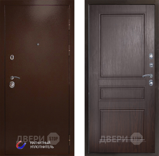 Входная металлическая Дверь Престиж Медь Классика Венге в Зарайске