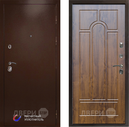 Входная металлическая Дверь Престиж Медь Арка Дуб в Зарайске