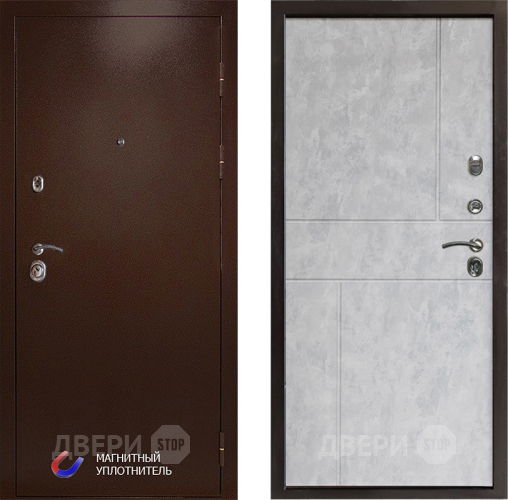 Входная металлическая Дверь Престиж Медь Горизонт Бетон светлый в Зарайске