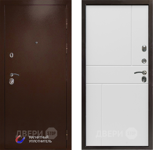 Входная металлическая Дверь Престиж Медь Горизонт Бетон белый в Зарайске