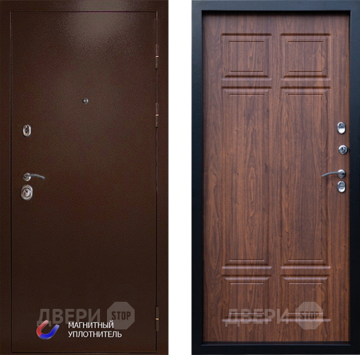 Входная металлическая Дверь Престиж Медь Премиум Орех темный в Зарайске