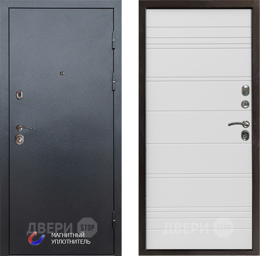 Входная металлическая Дверь Престиж Графит Line Белый в Зарайске
