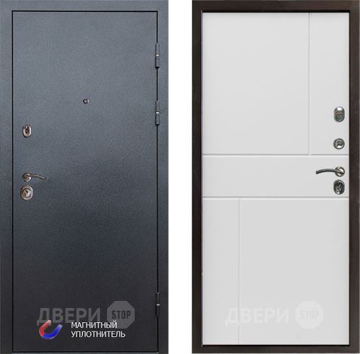 Входная металлическая Дверь Престиж Графит Горизонт Бетон белый в Зарайске